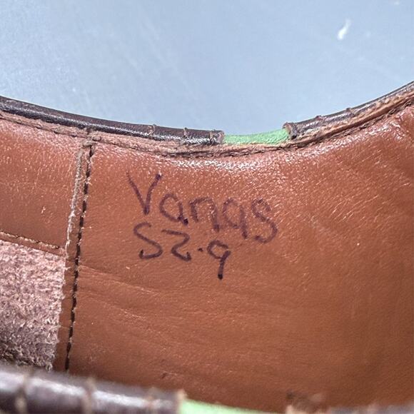 George Esquivel Vanas Mens Shoes 9 Green Brown Wingtip Oxford Made in USA $1100 - Picture 15 of 16